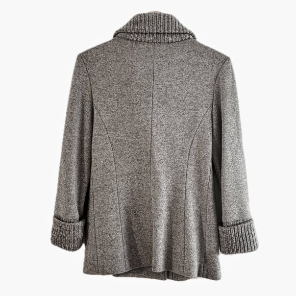 Amina Rubinacci Jacket Womens Sz Small/42 Gray Knit Wool Cashmere Italy MINT - Picture 4 of 15